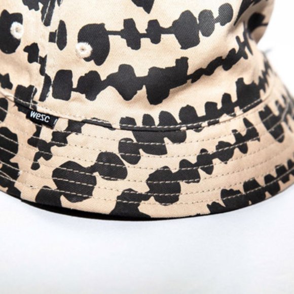 WESC Dot Stripe Black Beige Bucket Hat - Picture 6 of 7
